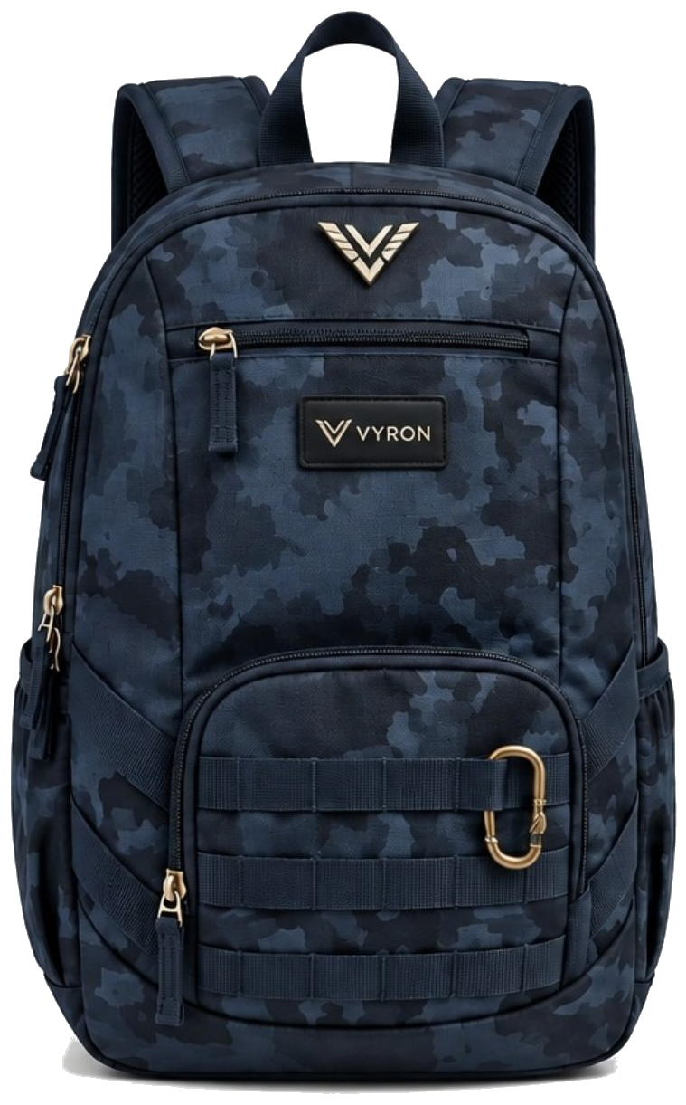 Mochila VYRON camuflada azul escuro — vista 1